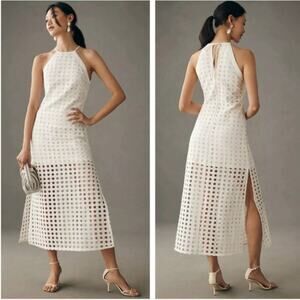 Anthropologie Vineet Bahl Eyelet Halter Maxi Dress Size X